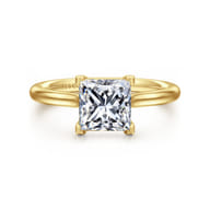 Badia - 14K Yellow Gold Princess Cut Solitaire Diamond Engagement Ring
