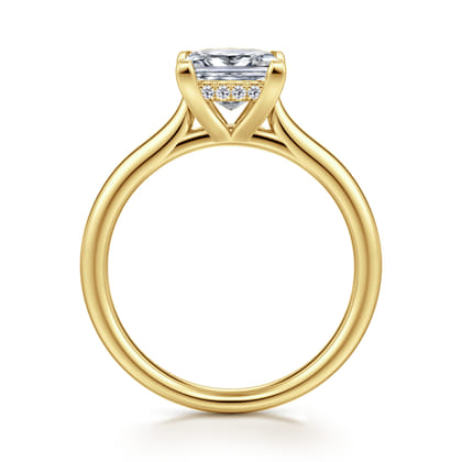 Badia - 14K Yellow Gold Princess Cut Solitaire Diamond Engagement Ring
