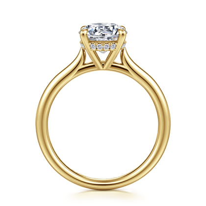 Badia - 14K Yellow Gold Round Solitaire Diamond Engagement Ring