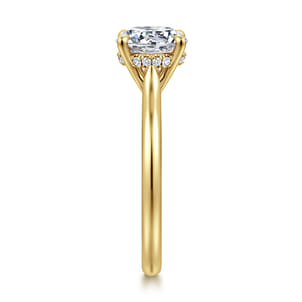 Badia - 14K Yellow Gold Round Solitaire Diamond Engagement Ring