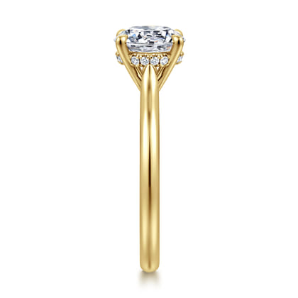 Badia - 14K Yellow Gold Round Solitaire Diamond Engagement Ring