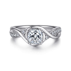 Bailey - 14K White Gold Cushion Cut Diamond Engagement Ring