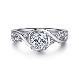 Bailey - 14K White Gold Cushion Cut Diamond Engagement Ring
