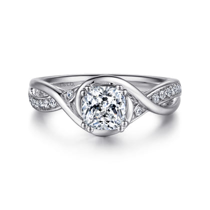 Bailey - 14K White Gold Cushion Cut Diamond Engagement Ring