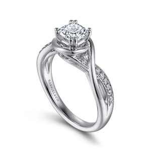 Bailey - 14K White Gold Cushion Cut Diamond Engagement Ring
