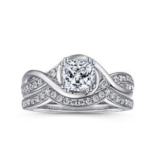 Bailey - 14K White Gold Cushion Cut Diamond Engagement Ring