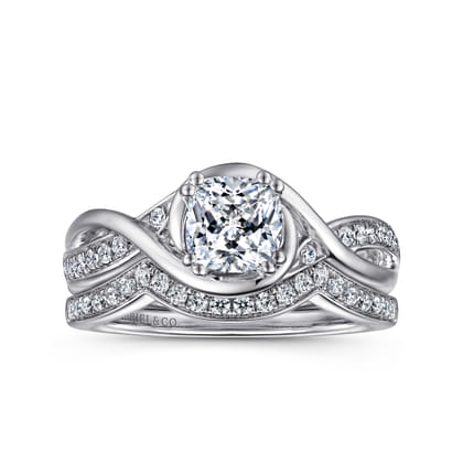 Bailey - 14K White Gold Cushion Cut Diamond Engagement Ring