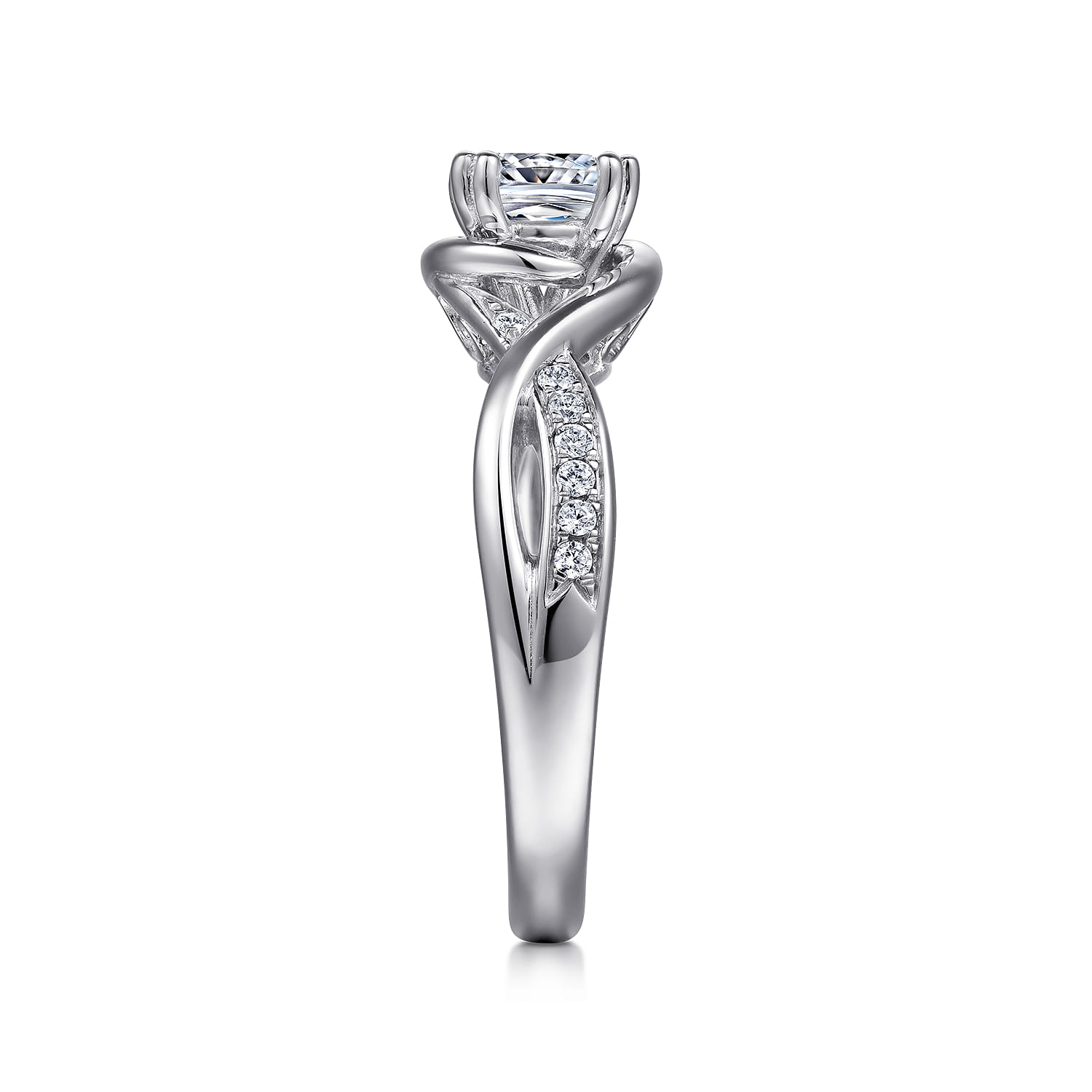 Bailey - 14K White Gold Cushion Cut Diamond Engagement Ring