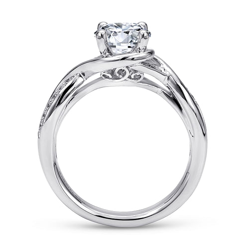 Bailey - Platinum Round Twisted Diamond Channel Set Engagement Ring - 0.09 ct - Shot 2