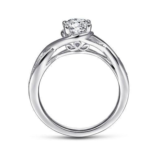Bailey - Platinum Round Twisted Diamond Engagement Ring - 0.08 ct - Shot 2