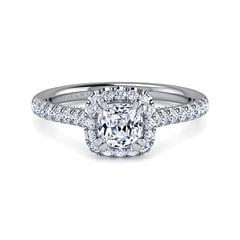 Balsam - 14K White Gold Cushion Halo Diamond Engagement Ring
