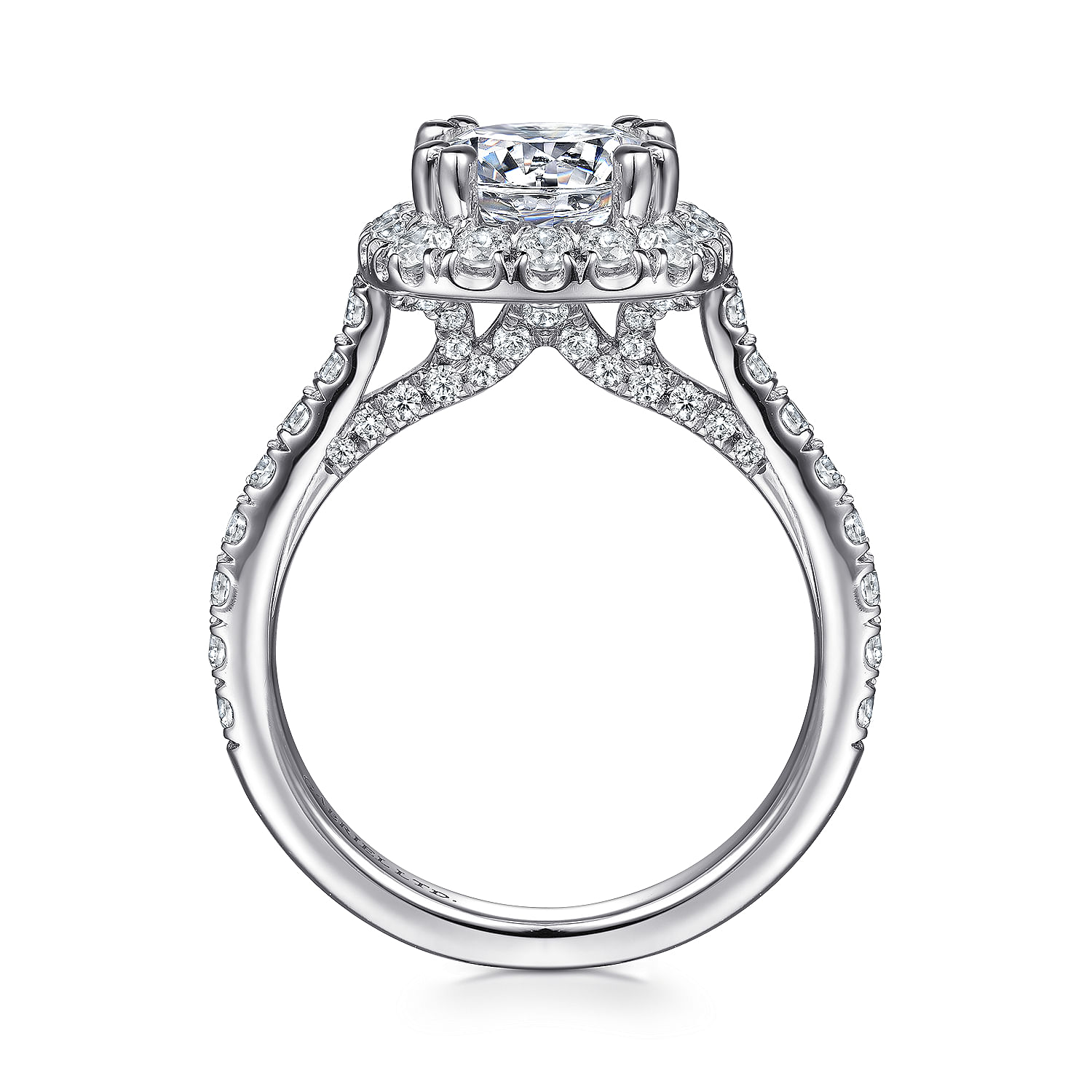 Balsam - 14K White Gold Round Halo Diamond Engagement Ring - 1 ct - Shot 2