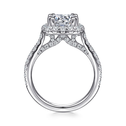 Balsam - 14K White Gold Round Halo Diamond Engagement Ring - 1 ct - Shot 2