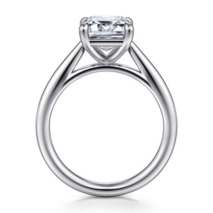 Bambi - 14K White Gold Emerald Cut Solitaire Diamond Engagement Ring