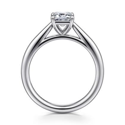Bambi - 14K White Gold Emerald Cut Solitaire Diamond Engagement Ring