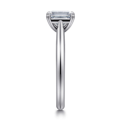 Bambi - 14K White Gold Emerald Cut Solitaire Diamond Engagement Ring