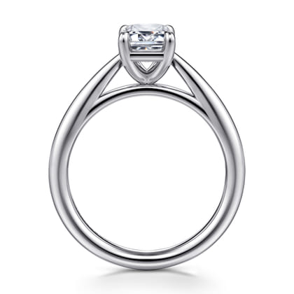 Bambi - 14K White Gold Emerald Cut Solitaire Diamond Engagement Ring