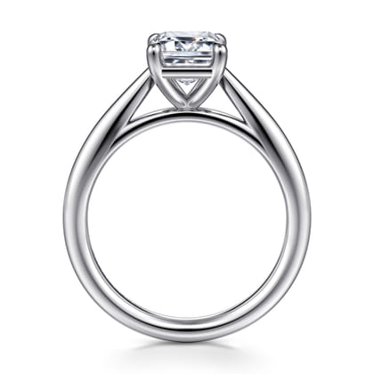 Bambi - 14K White Gold Emerald Cut Solitaire Diamond Engagement Ring
