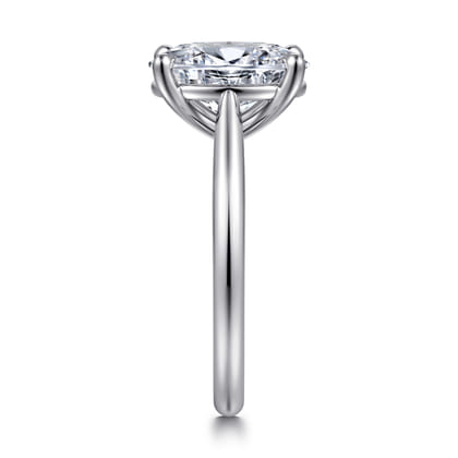 Bambi - 14K White Gold Oval Solitaire Diamond Engagement Ring