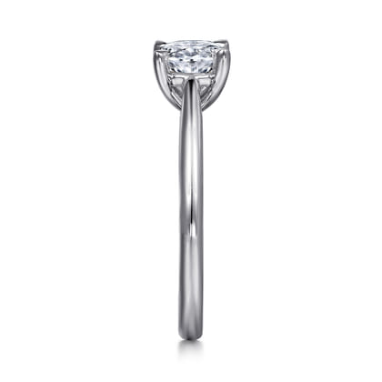 Bambi - 14K White Gold Oval Solitaire Diamond Engagement Ring