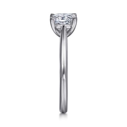 Bambi - 14K White Gold Oval Solitaire Diamond Engagement Ring