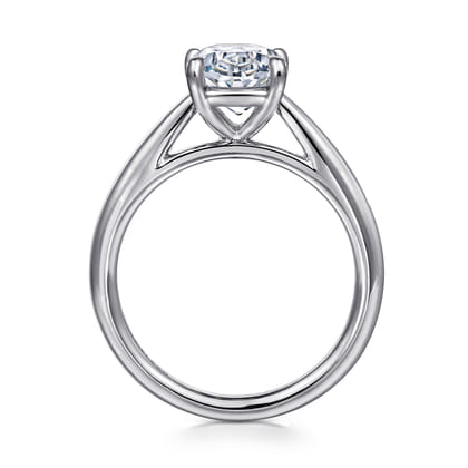 Bambi - 14K White Gold Oval Solitaire Diamond Engagement Ring