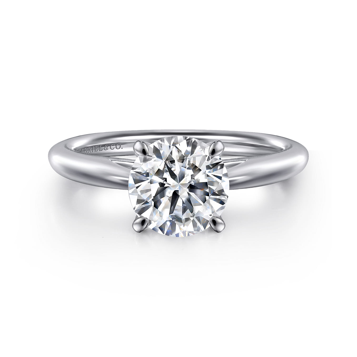 Bambi - 14K White Gold Round Engagement Ring