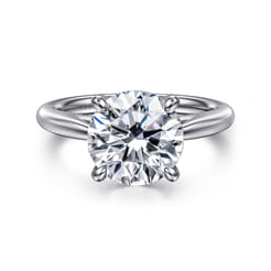 Bambi - 14K White Gold Round Solitaire Diamond Engagement Ring