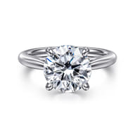 Bambi - 14K White Gold Round Solitaire Diamond Engagement Ring