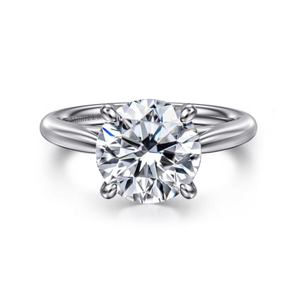 Bambi - 14K White Gold Round Solitaire Diamond Engagement Ring