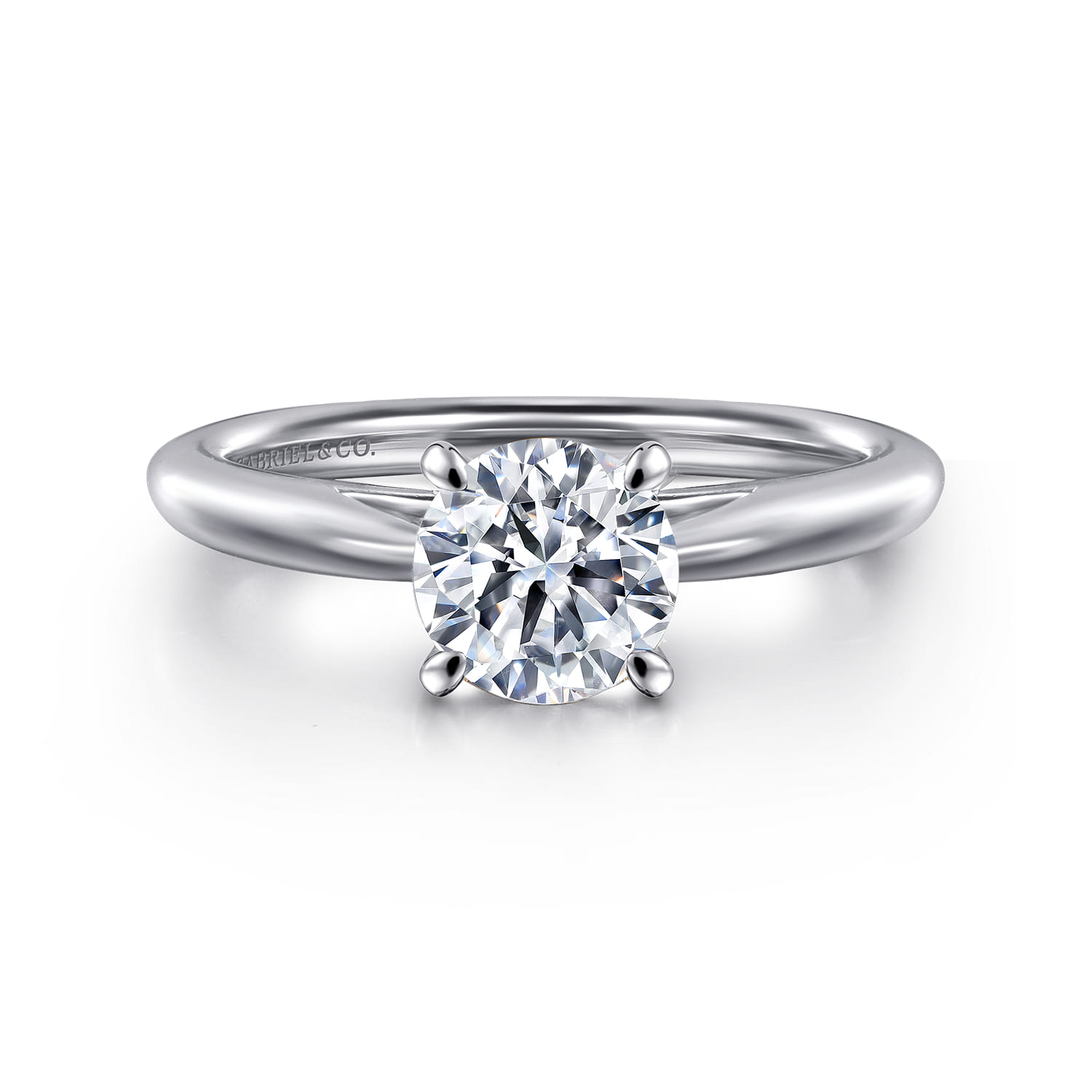 Bambi - 14K White Gold Round Solitaire Diamond Engagement Ring