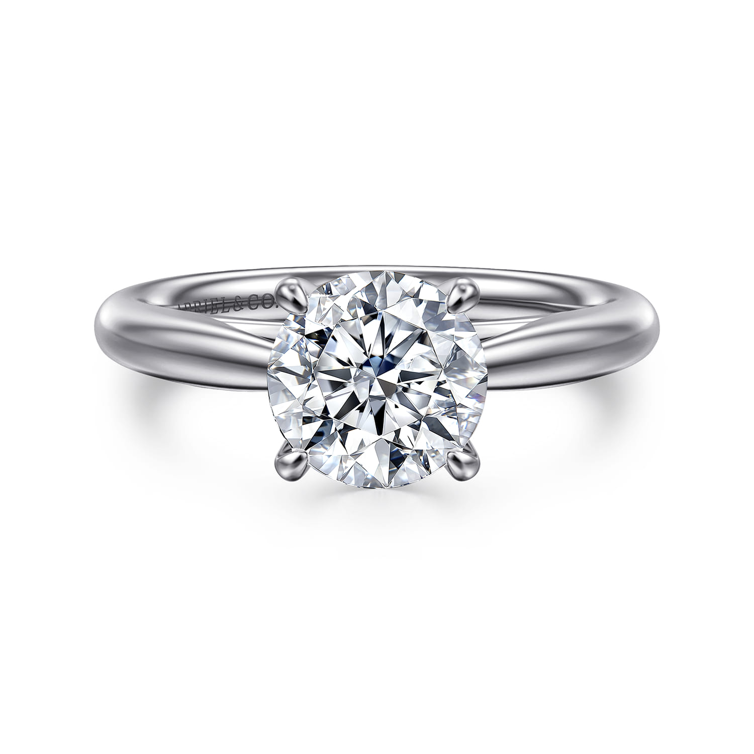 Bambi - 14K White Gold Round Solitaire Diamond Engagement Ring