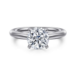 Bambi - 14K White Gold Round Solitaire Diamond Engagement Ring