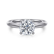 Bambi - 14K White Gold Round Solitaire Diamond Engagement Ring
