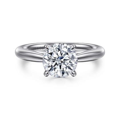 Bambi - 14K White Gold Round Solitaire Diamond Engagement Ring