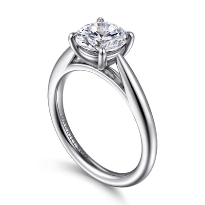 Bambi - 14K White Gold Round Solitaire Diamond Engagement Ring