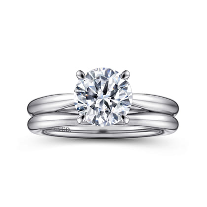 Bambi - 14K White Gold Round Solitaire Diamond Engagement Ring