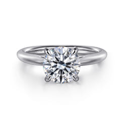 Bambi - 14K White Gold Round Solitaire Diamond Engagement Ring