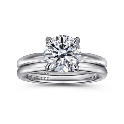Bambi - 14K White Gold Round Solitaire Diamond Engagement Ring