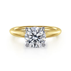 14K White-Yellow Gold Round Engagement Ring