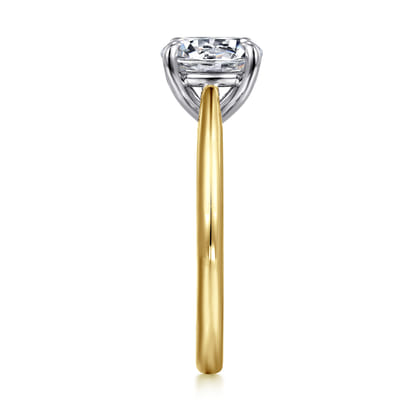 Bambi - 14K White-Yellow Gold Round Engagement Ring