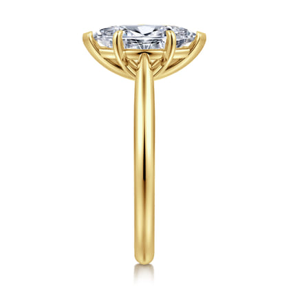 Bambi - 14K Yellow Gold 6 Prong Marquise Shape Solitaire Diamond Engagement Ring