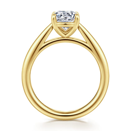 Bambi - 14K Yellow Gold Cushion Cut Solitaire Diamond Engagement Ring