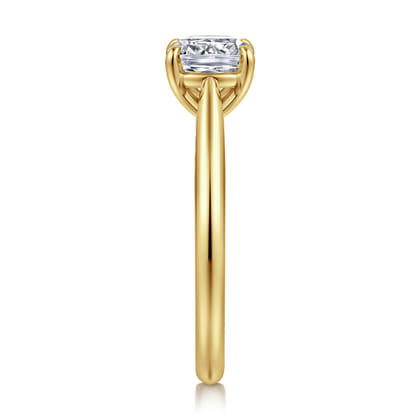 Bambi - 14K Yellow Gold Cushion Cut Solitaire Diamond Engagement Ring