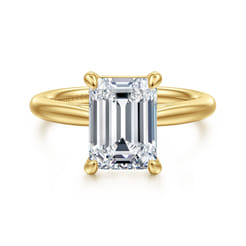 Bambi - 14K Yellow Gold Emerald Cut Solitaire Diamond Engagement Ring