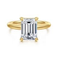 Bambi - 14K Yellow Gold Emerald Cut Solitaire Diamond Engagement Ring