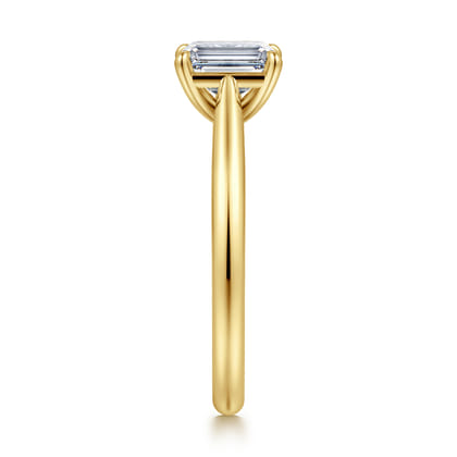 Bambi - 14K Yellow Gold Emerald Cut Solitaire Diamond Engagement Ring