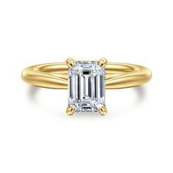 Bambi - 14K Yellow Gold Emerald Cut Solitaire Diamond Engagement Ring