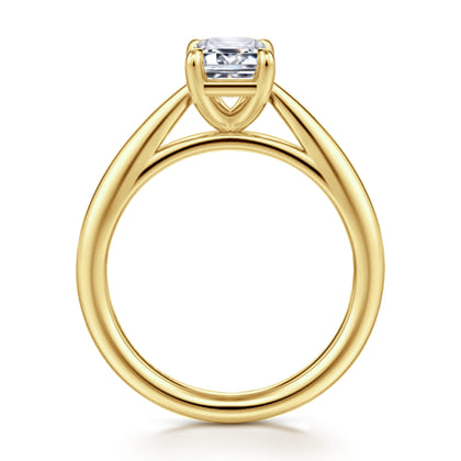 Bambi - 14K Yellow Gold Emerald Cut Solitaire Diamond Engagement Ring