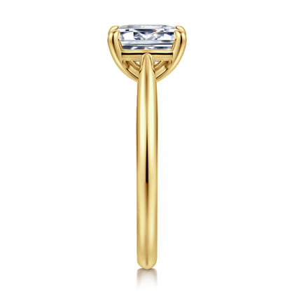 Bambi - 14K Yellow Gold Emerald Cut Solitaire Diamond Engagement Ring